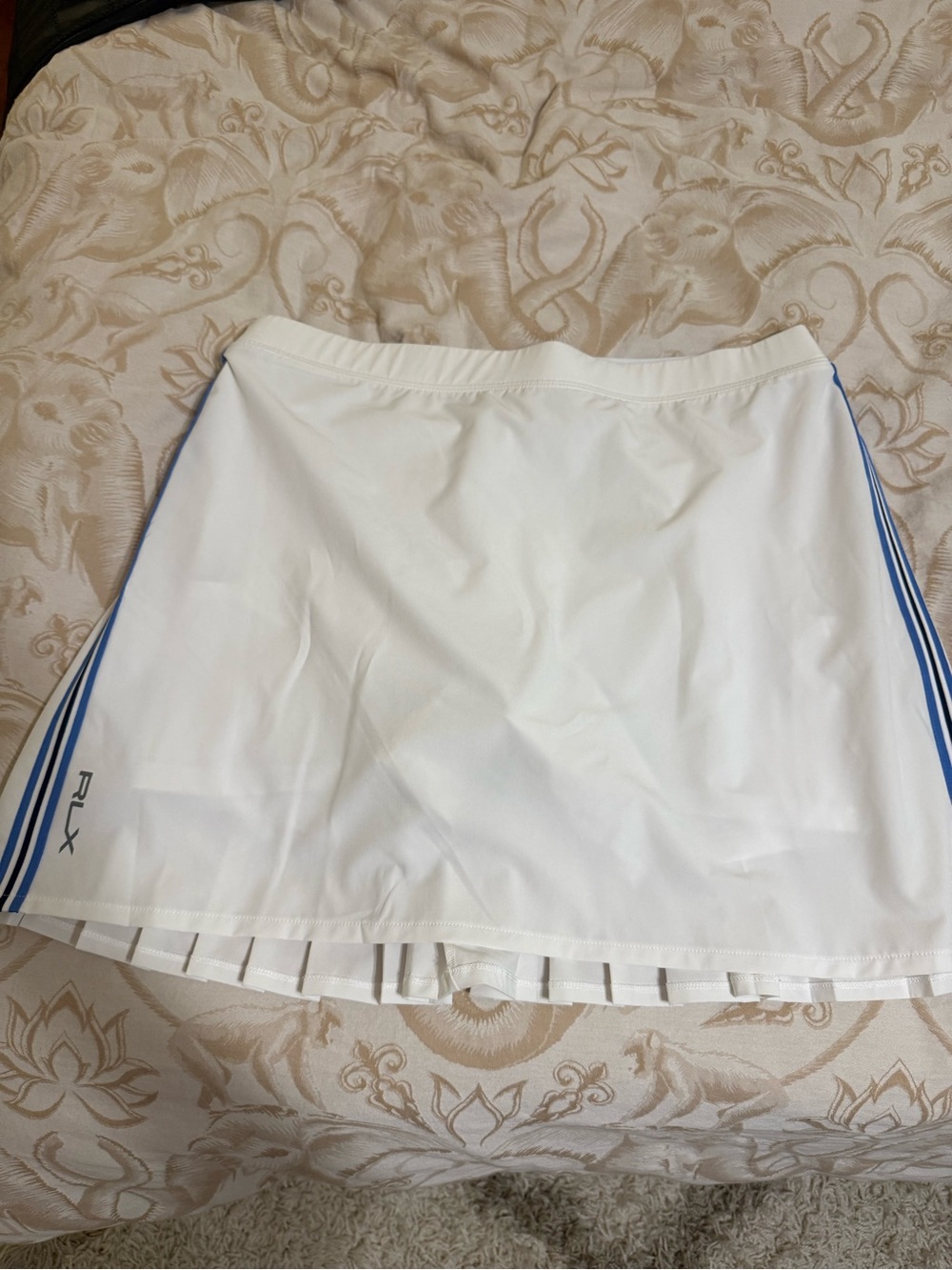 RLX Ralph Lauren White Skort with Blue Side Stripes